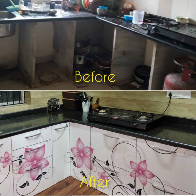 kitchen renovation before and after photo