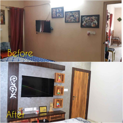 bedroom renovation before and after photo