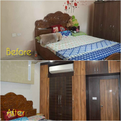 bedroom renovation before and after photo