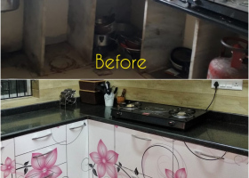 kitchen renovation before and after photo