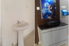 Washbasin renovation before and after