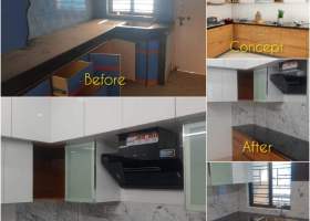 kitchen renovation before and after photo bhubaneswar
