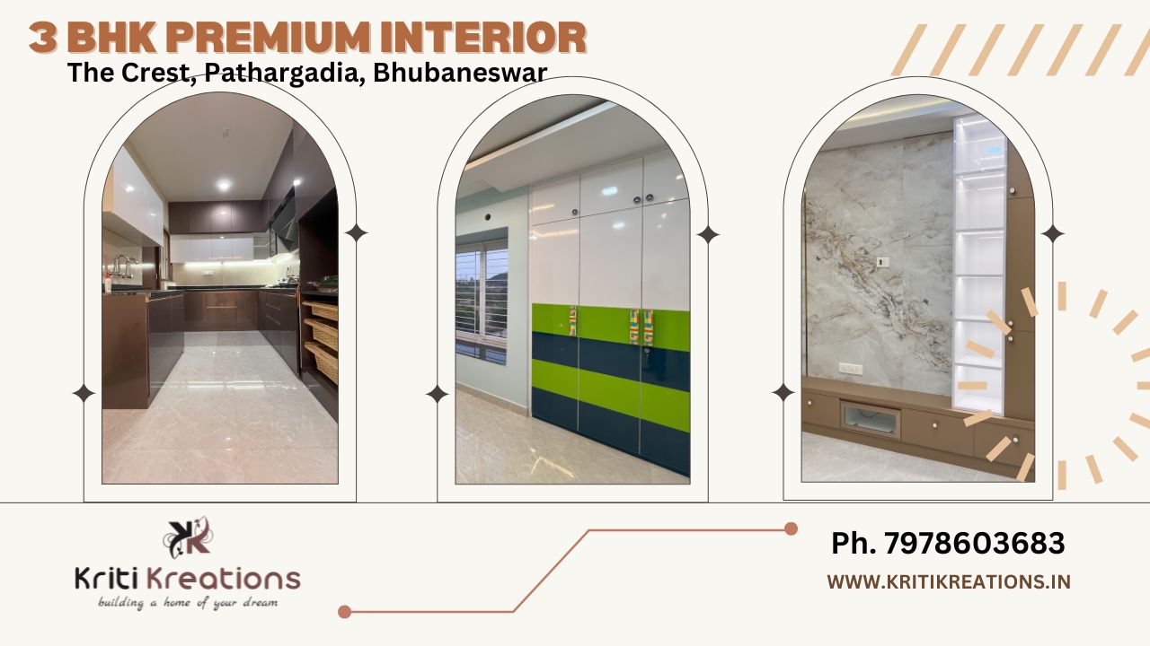 3 BHK Flat Interior Design Cost in Bhubaneswar